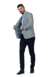 Imagine Sacou gri deschis cu carouri bleu D233356-12