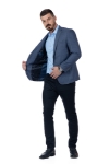 Imagine Sacou albastru cu dungi gri D23607-31