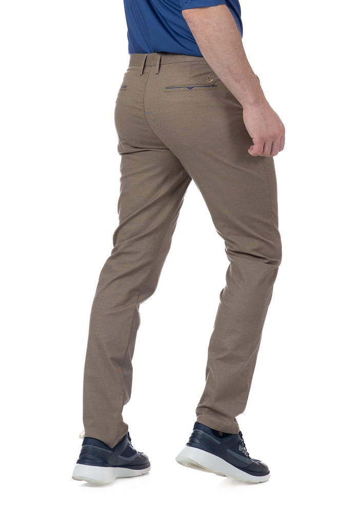 Imagine Pantaloni maro pepit R613-3