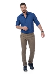 Imagine Pantaloni maro pepit R613-3
