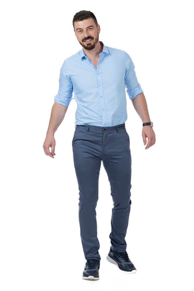 Imagine Pantaloni albastru metalic S513-2