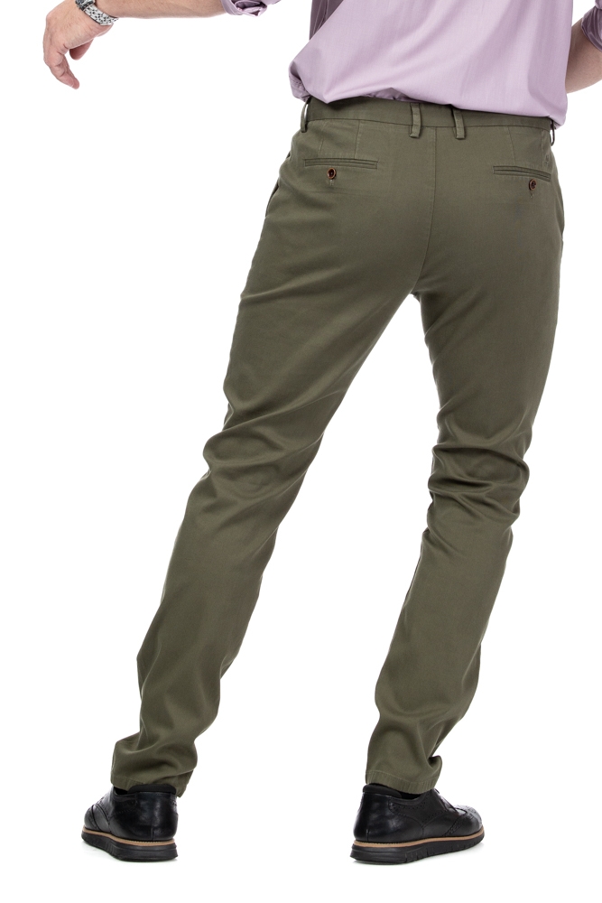 Imagine Pantalon slim verde kaki S555-4