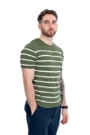 Imagine Bluza maneca scurta verde cu dungi albe 1124-2
