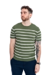 Imagine Bluza maneca scurta verde cu dungi albe 1124-2