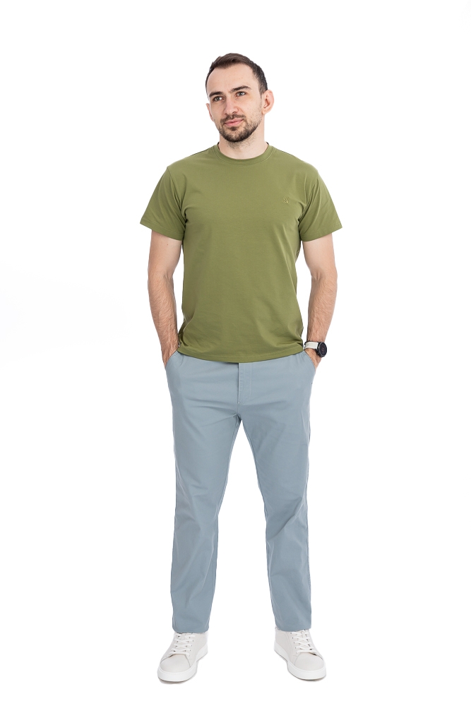 Imagine Pantalon regular albastru de chiciura R619-76