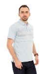 Imagine Tricou bleu cu linii punctate 8208