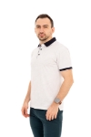 Imagine Tricou alb cu frunze exotice L2607