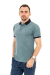 Imagine Tricou verde pin cu frunze exotice L2607