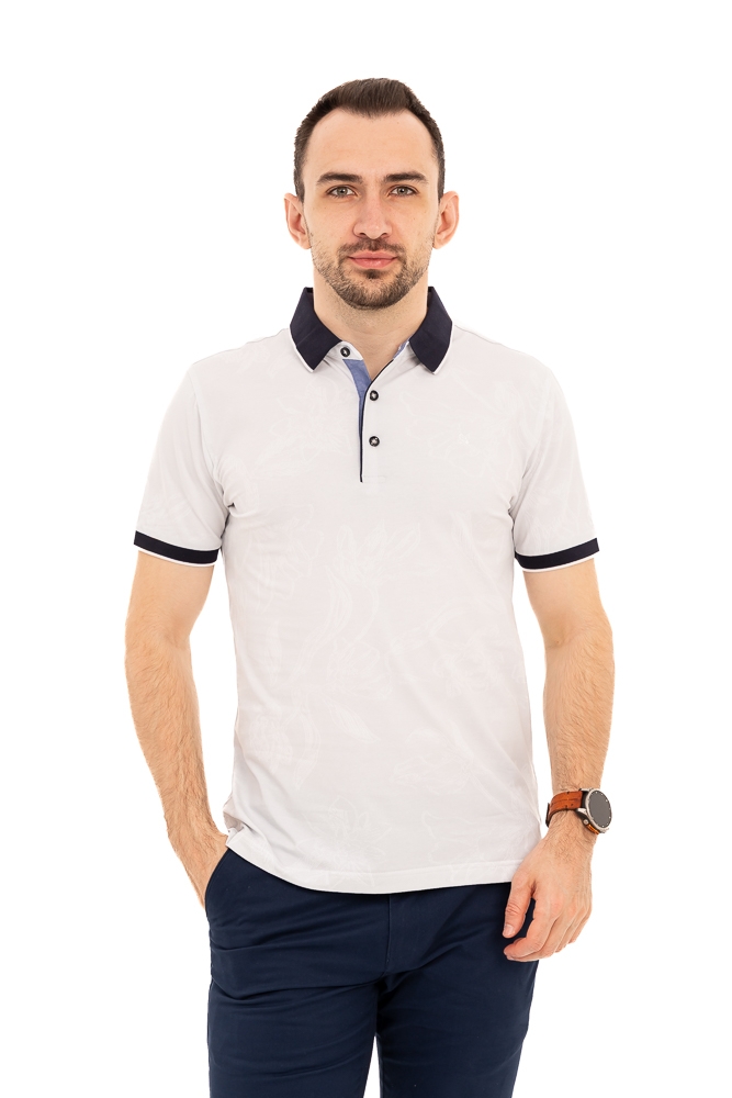 Imagine Tricou alb cu flori P26016S