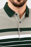 Imagine Tricou verde padure cu dungi albe si verde oliv GL001L-3